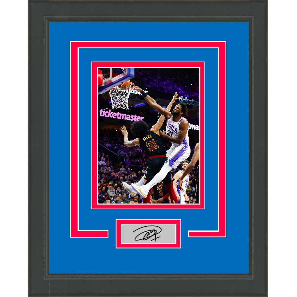 Framed Joel Embiid Facsimile Laser Engraved Signature Auto Philadelphia 76ers 11x14 Basketball Photo (ONLINE ORDER ONLY)