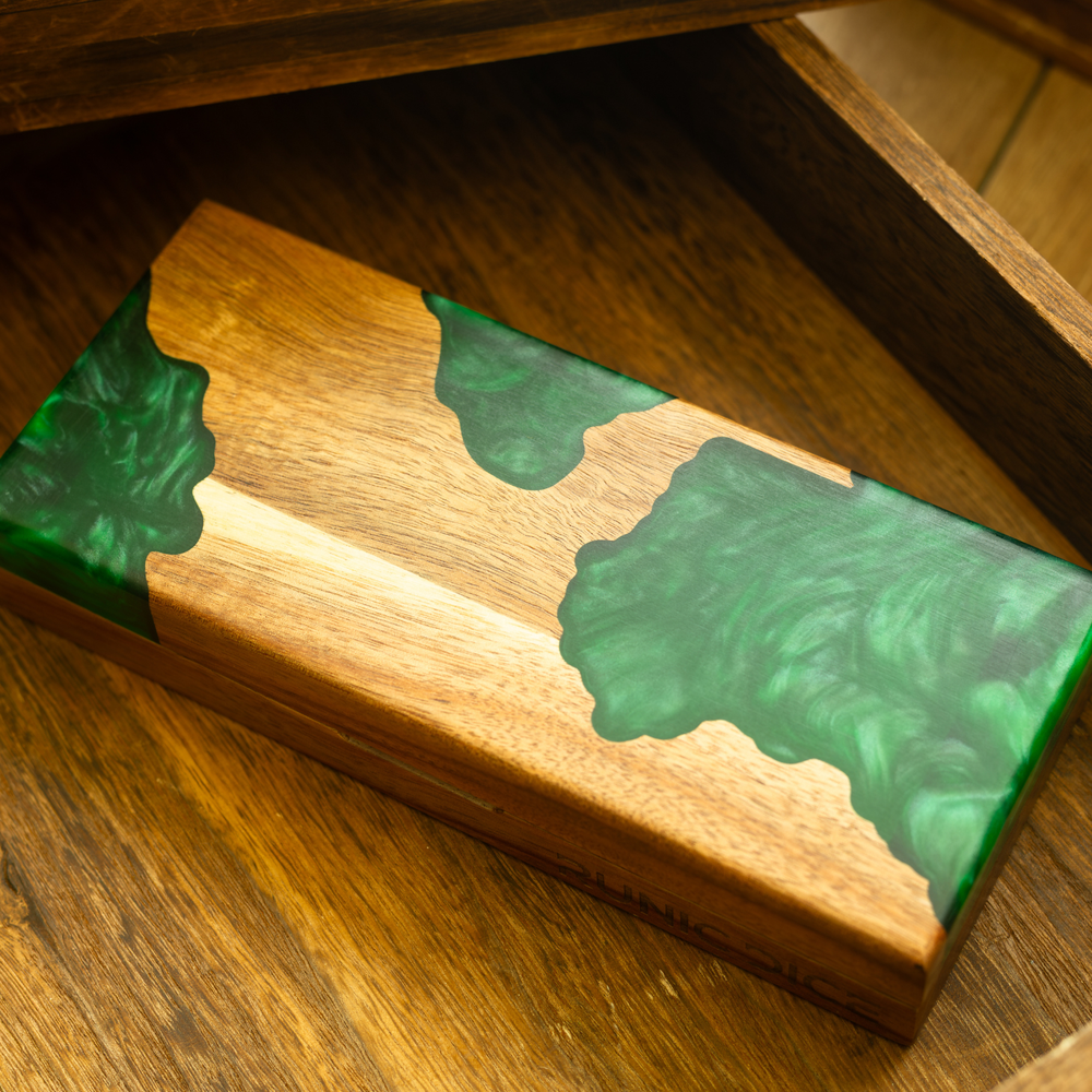 Emerald Grove Wooden Dice Storage Box (ONLINE ORDER ONLY)