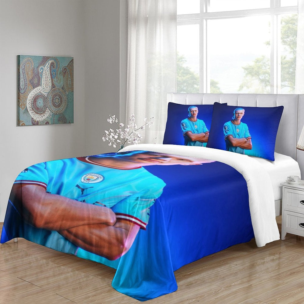 Erling Haaland Bedding Set Pattern Quilt Duvet Cover (Online Order Only)