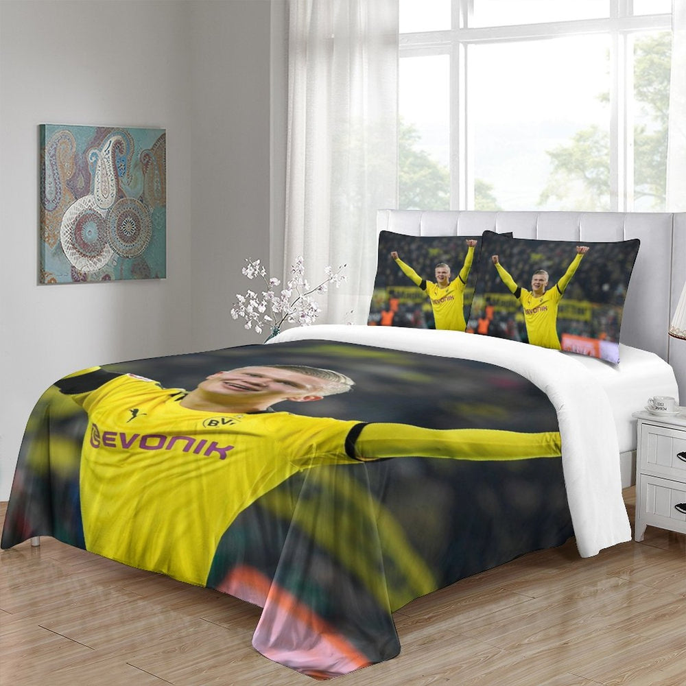 Erling Haaland Bedding Set Pattern Quilt Duvet Cover (Online Order Only)