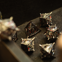 Everwatch Bloodstained Silver Metal DND Dice Set (ONLINE ORDER ONLY)