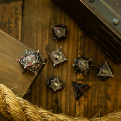 Everwatch Bloodstained Silver Metal DND Dice Set (ONLINE ORDER ONLY)