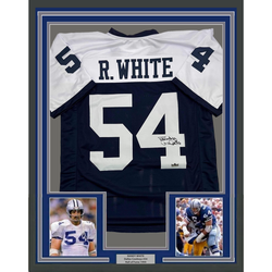Framed Facsimile Autographed Randy White 35x39 Dallas Thanksgiving Day Reprint Laser Auto Football Jersey (ONLINE ORDER ONLY)