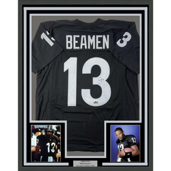 Framed Facsimile Autographed Jamie Foxx Willie Beamen 35x39 Any Given Sunday Movie Miami Black Reprint Laser Auto Football Jersey (ONLINE ORDER ONLY)