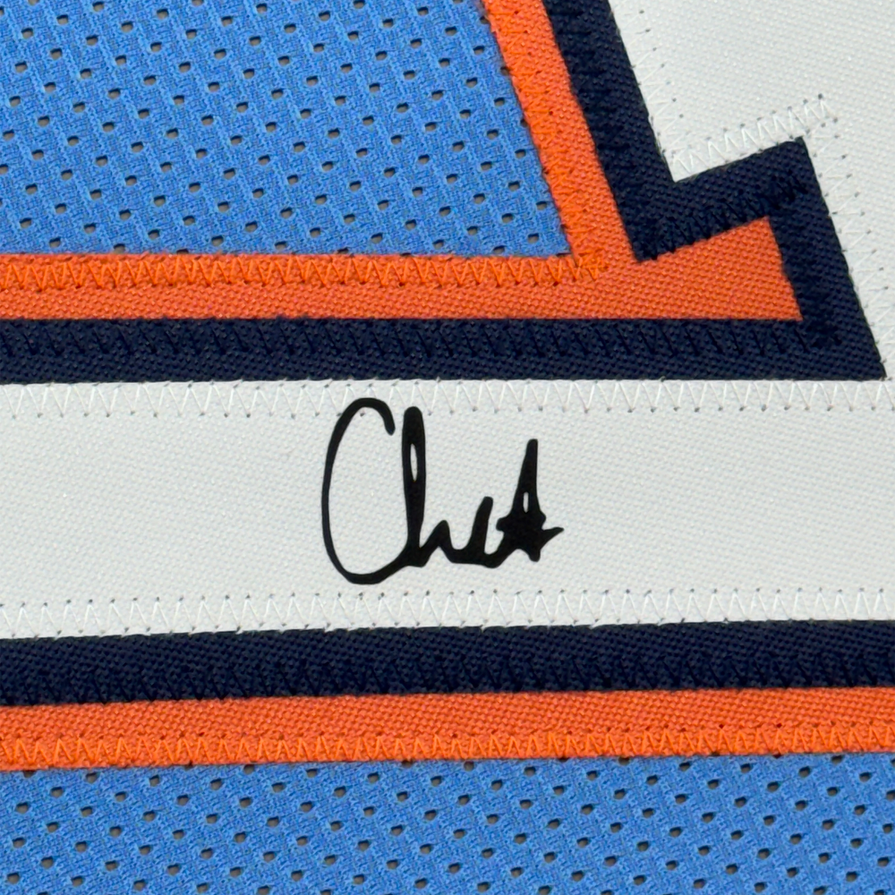 Framed Facsimile Autographed Chet Holmgren 35x39 Oklahoma City Blue Reprint Laser Auto Basketball Jersey (ONLINE ORDER ONLY)