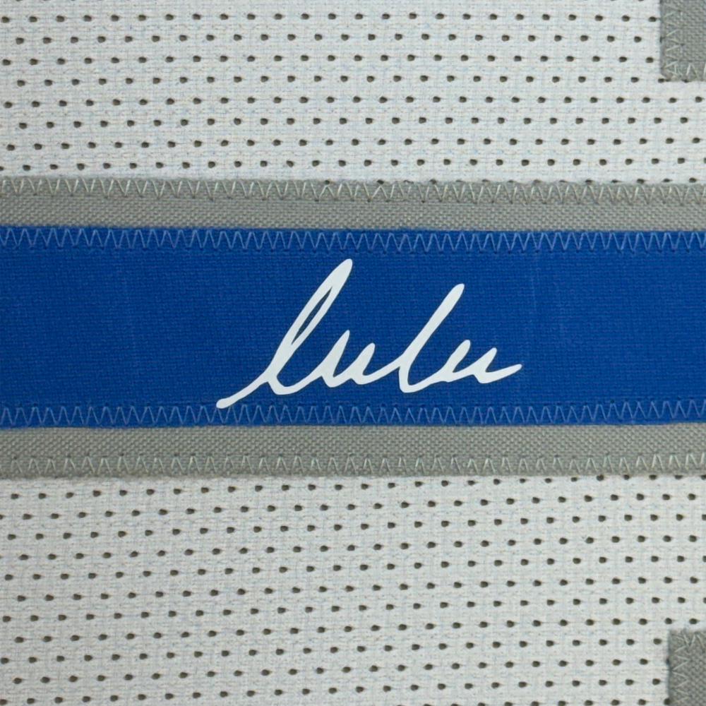Framed Facsimile Autographed Luka Doncic 35x39 Dallas White Reprint Laser Auto Basketball Jersey (ONLINE ORDER ONLY)