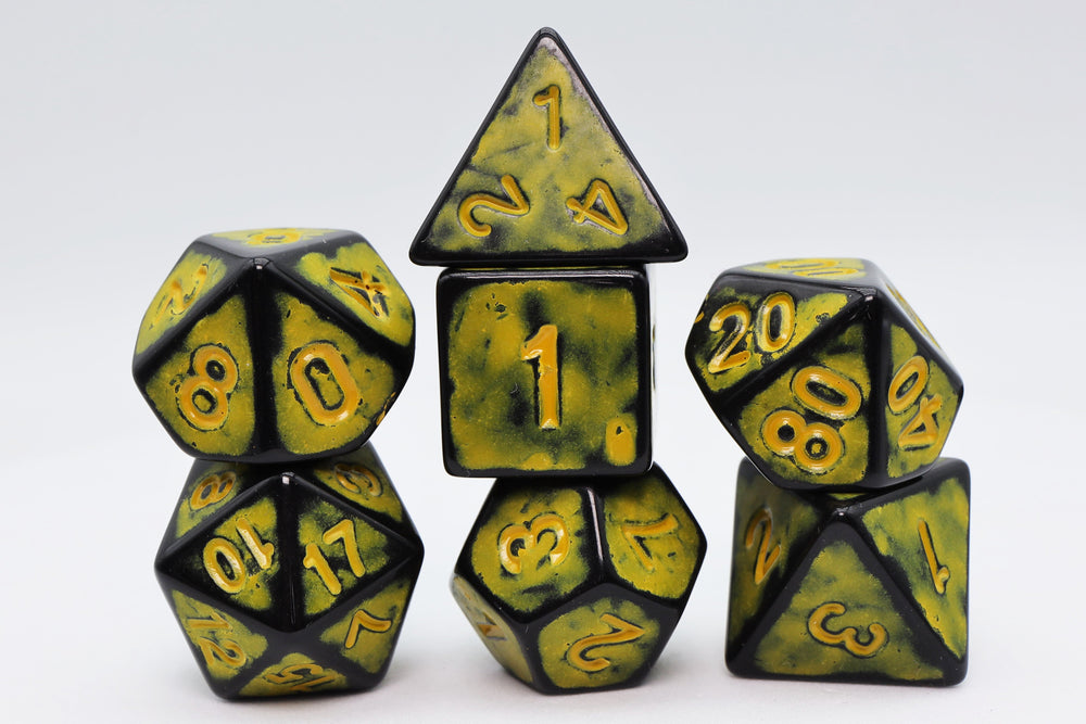 Timeworn Yellow RPG Dice Set (ONLINE ORDER ONLY)