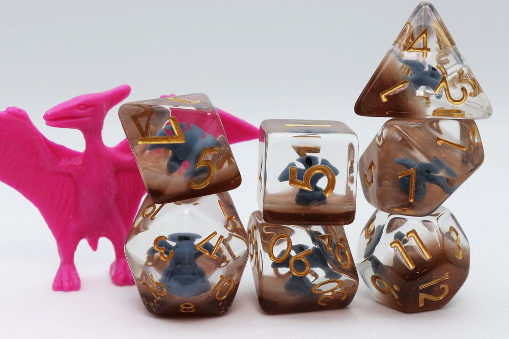 Blue Pterodactyl RPG Dice Set (ONLINE ORDER ONLY)