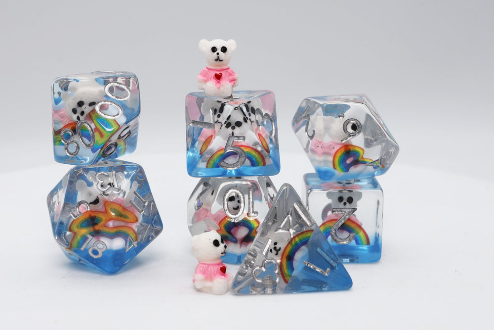 Rainbow & Teddy RPG Dice Set (ONLINE ORDER ONLY)