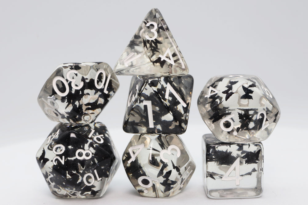 Butterfly Kiss - Black RPG Dice Set (ONLINE ORDER ONLY)
