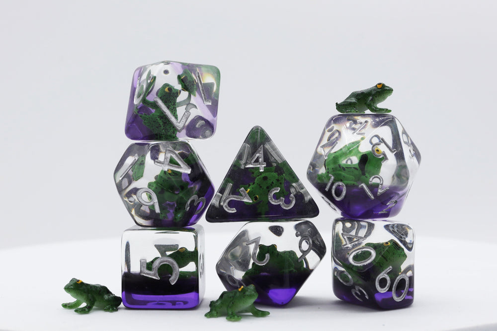 Green Poison Frog RPG Dice Set (ONLINE ORDER ONLY)
