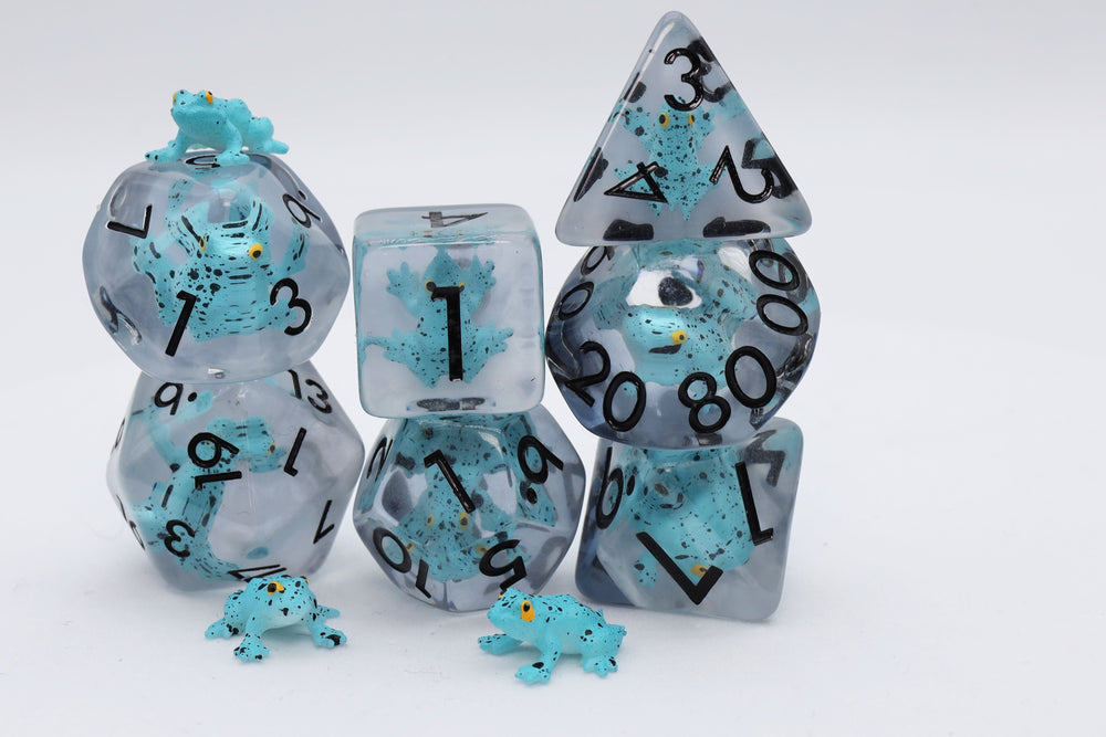 Blue Poison Frog RPG Dice Set (ONLINE ORDER ONLY)