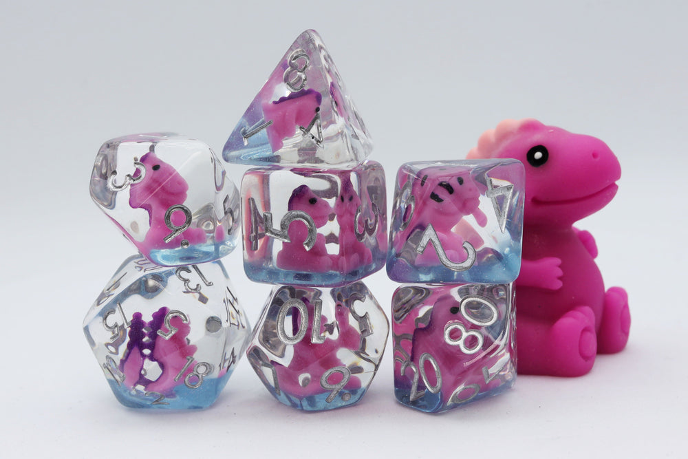 Pink T-Rex RPG Dice Set (ONLINE ORDER ONLY)