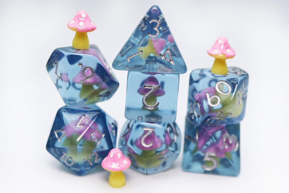 Pink Mushroom RPG Dice Set (ONLINE ORDER ONLY)