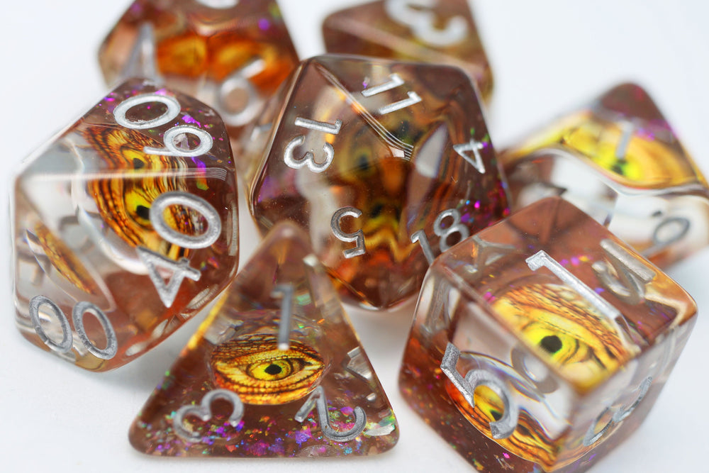 Golden Dragon Eye RPG Dice Set (ONLINE ORDER ONLY)