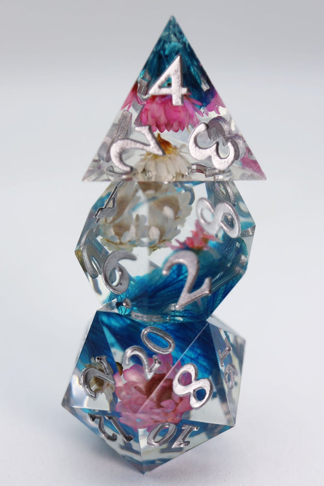 Sharp Edge Resin RPG Dice Set - Wildflower Bouquet (ONLINE ORDER ONLY)
