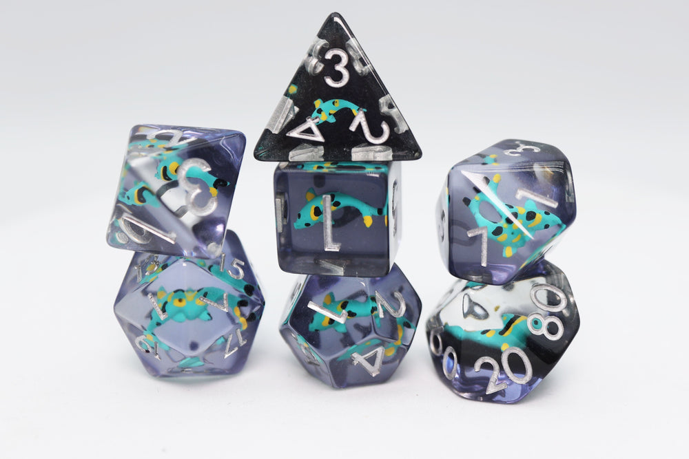 Turquoise Koi RPG Dice Set (ONLINE ORDER ONLY)