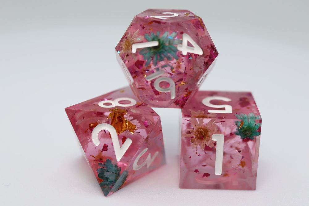 Sharp Edge Resin RPG Dice Set - Floral Wind (ONLINE ORDER ONLY)