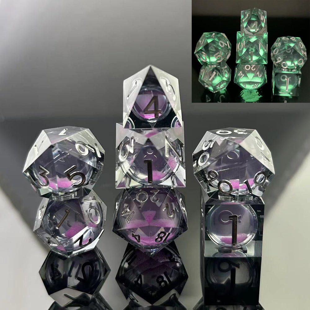 Sharp-Edged Glow in the Dark Liquid Core Dice (ONLINE ORDER ONLY)