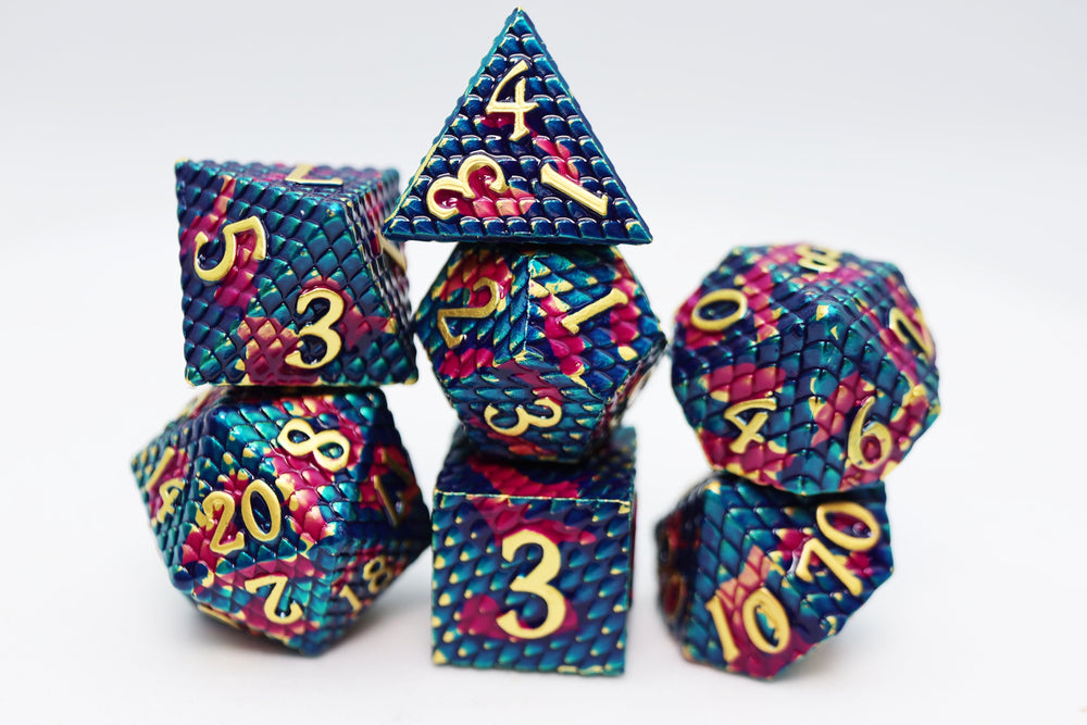 Dragon Scale: Golden - Metal RPG Dice Set (ONLINE ORDER ONLY)
