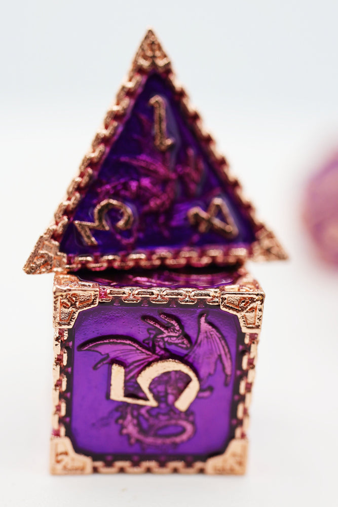 Chained Dragon: Royal with Copper - Metal RPG Dice Set (ONLINE ORDER ONLY)