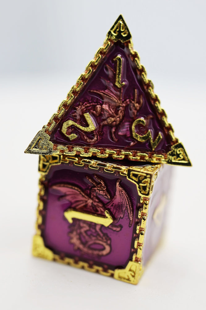 Chained Dragon: Royal with Gold - Metal RPG Dice Set (ONLINE ORDER ONLY)