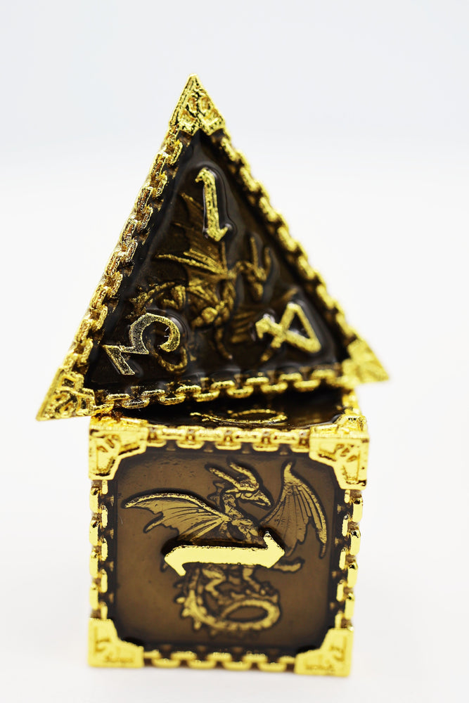 Chained Dragon: Gold Void - Metal RPG Dice Set (ONLINE ORDER ONLY)