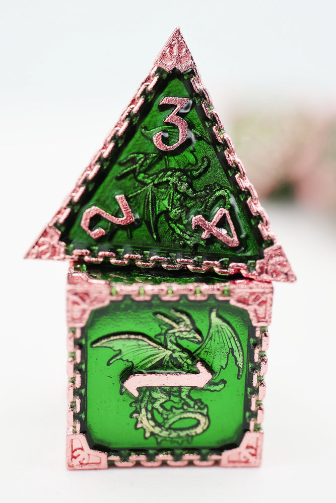 Chained Dragon: Forest - Metal RPG Dice Set (ONLINE ORDER ONLY)