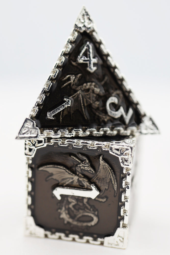Chained Dragon: Silver Void - Metal RPG Dice Set (ONLINE ORDER ONLY)