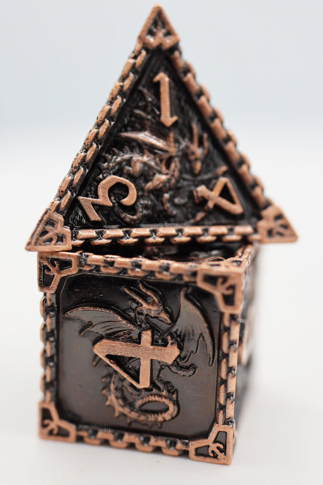 Chained Dragon: Copper - Metal RPG Dice Set (ONLINE ORDER ONLY)