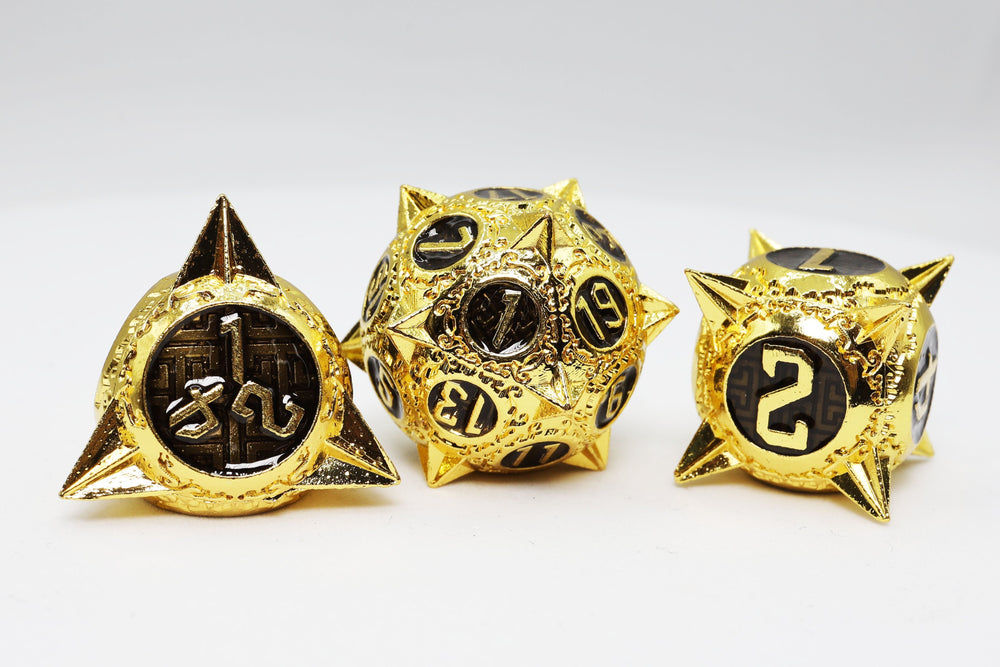 Meteor Storm: Galactic Gold - Metal RPG Dice Set (ONLINE ORDER ONLY)