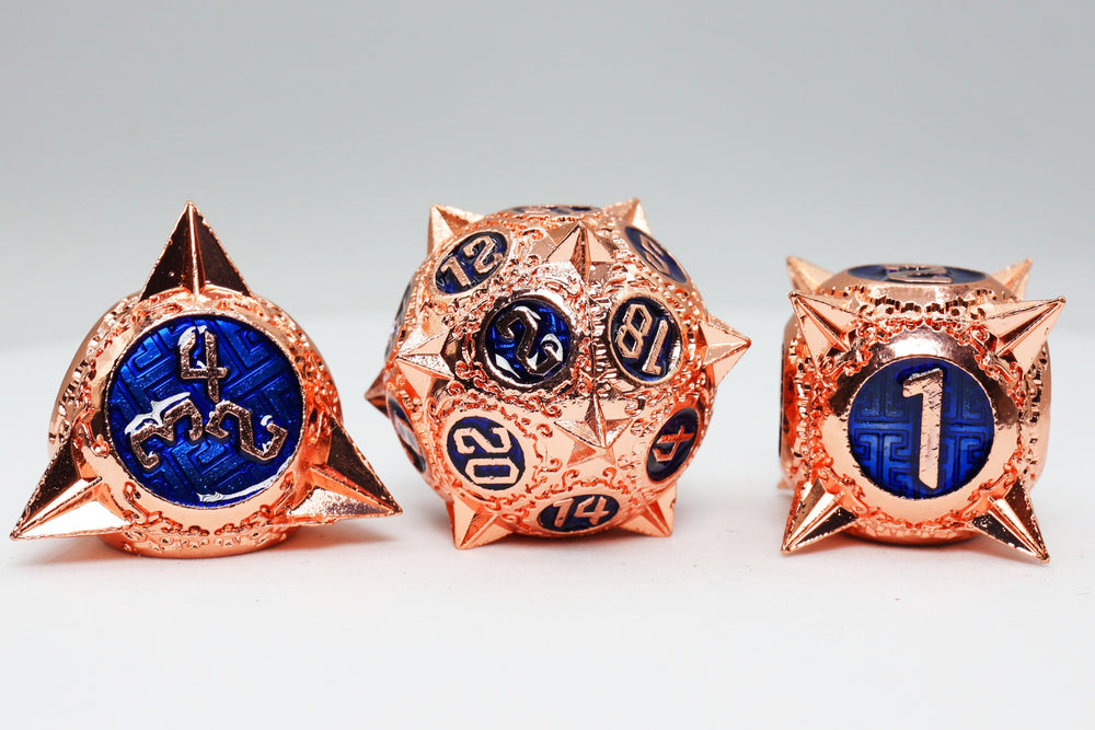 Meteor Storm: Copper-Lit Space - Metal RPG Dice Set (ONLINE ORDER ONLY)