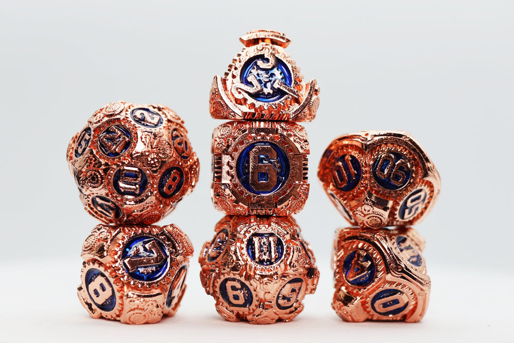 Airship Gears: Hydro Hybrid - Metal RPG Dice Set (ONLINE ORDER ONLY)