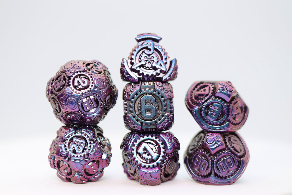 Airship Gears: The Royal Raven - Metal RPG Dice Set (ONLINE ORDER ONLY)