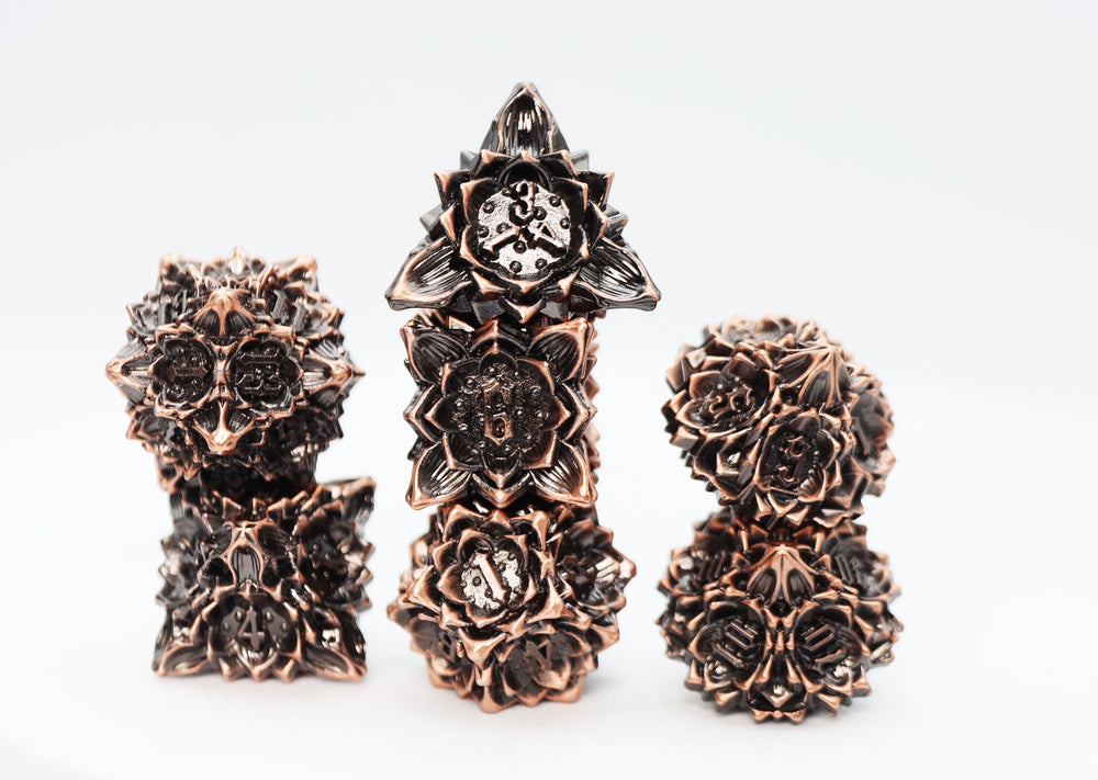 Floral Starburst: Ancient Bouquet - Metal RPG Dice Set (ONLINE ORDER ONLY)