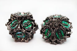 Floral Starburst: Midnight Forest - Metal RPG Dice Set (ONLINE ORDER ONLY)