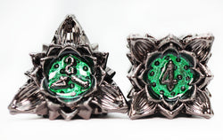 Floral Starburst: Midnight Forest - Metal RPG Dice Set (ONLINE ORDER ONLY)