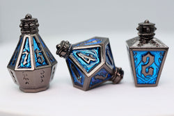 Moonlit Lantern: Midnight Frostfire - Metal RPG Dice Set (ONLINE ORDER ONLY)