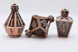 Moonlit Lantern: Coppered Flames - Metal RPG Dice Set (ONLINE ORDER ONLY)