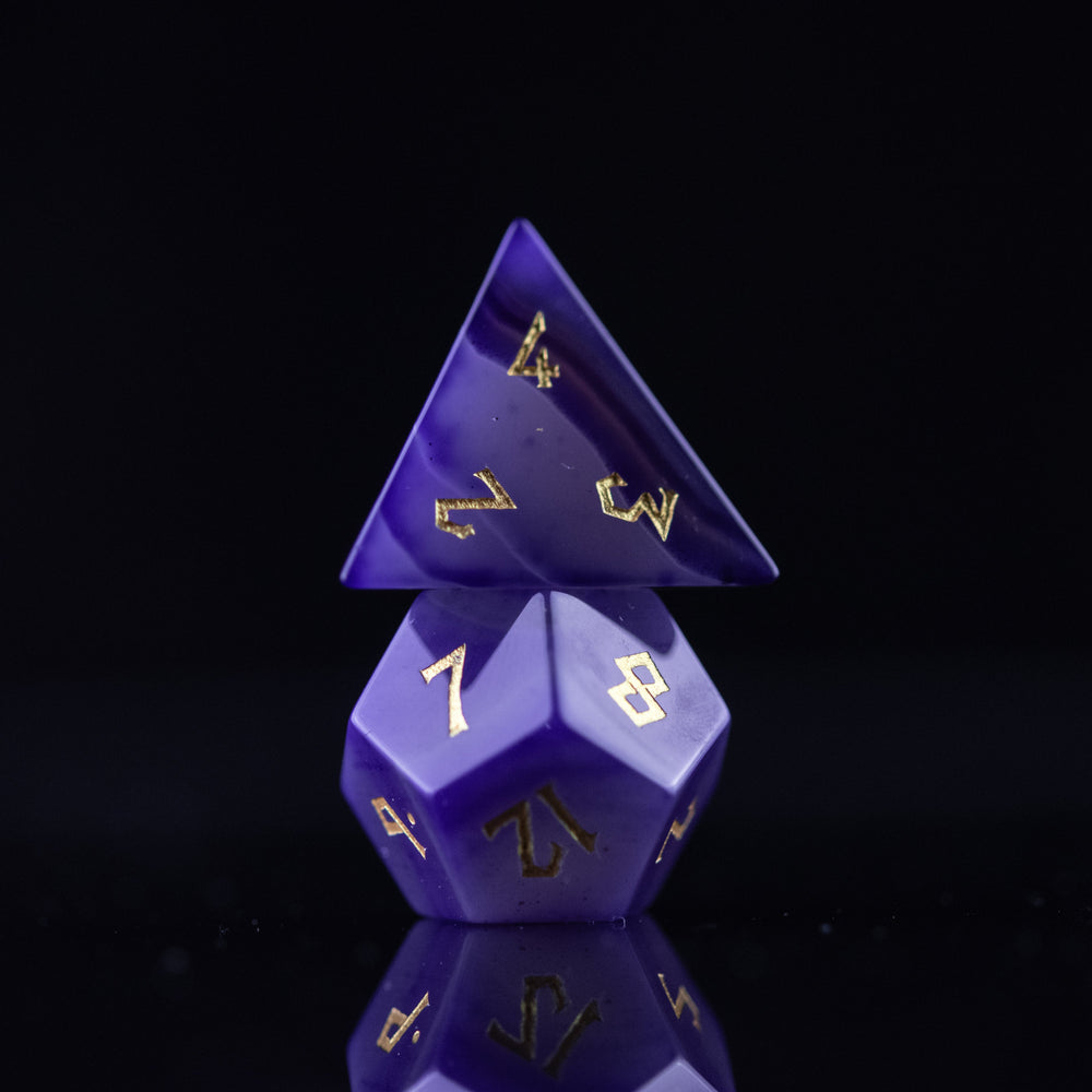 Purple Agate Stone Dice Set (ONLINE ORDER ONLY)