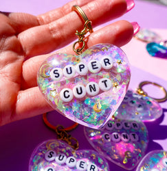 Super Cunt Glitter Moon Keychain (Online Order Only)