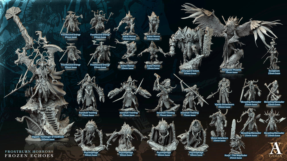 3D Printed Archvillain Games Ironshell Ymirling Frostburn Horrors Frozen Echoes 28 32mm D&D (Online Only)