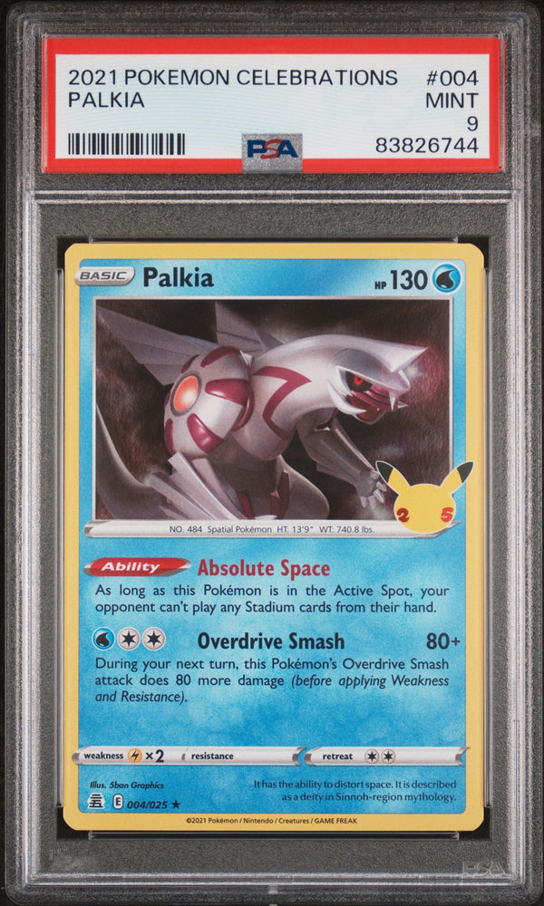 2021 POKEMON CELEBRATIONS PALKIA #4 PSA 9 (Online Order Only)