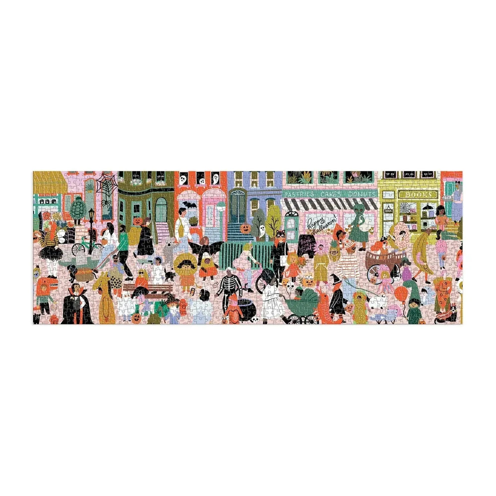 Fall Halloween Parade 1000 Piece Panoramic Jigsaw Puzzle Galison (ONLINE ORDER ONLY)