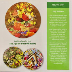 Fall Harvest Backyard Birds 300 Piece Round Jigsaw Puzzle Leap Year (ONLINE ORDER ONLY)