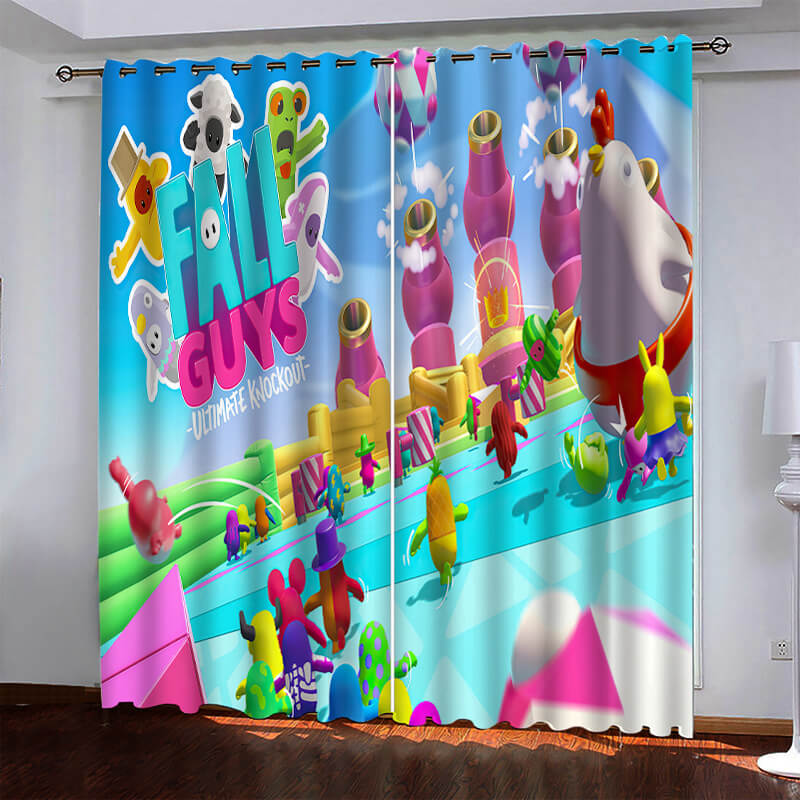 Fall Guys Pattern Curtains Blackout Window Drapes (Online Order Only)