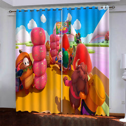 Fall Guys Pattern Curtains Blackout Window Drapes (Online Order Only)