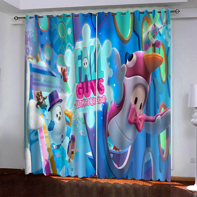 Fall Guys Pattern Curtains Blackout Window Drapes (Online Order Only)