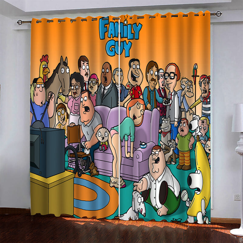 Family Guy Curtains Pattern Blackout Window Drapes (Online Order Only)