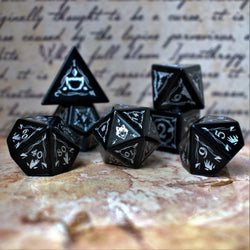 Pre-Order || Fangs of Winter Obsidian Stone Dice Set